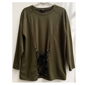 Very J Green Corset Tie Top S